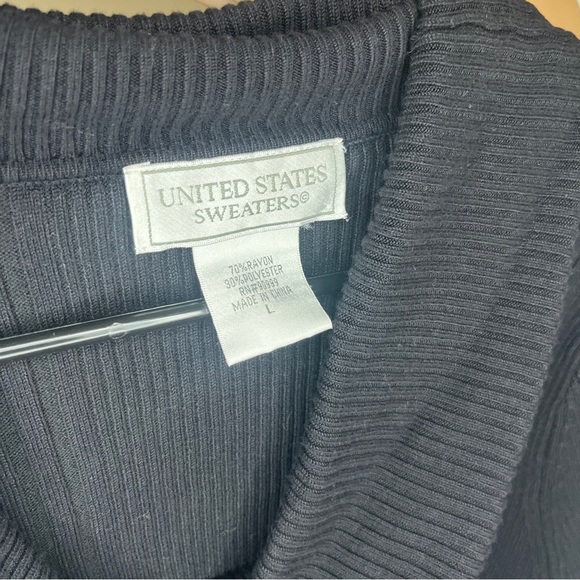 United States sweater Black cowl neck Long Sleeve Turtleneck sweater Women Large - Picture 4 of 5